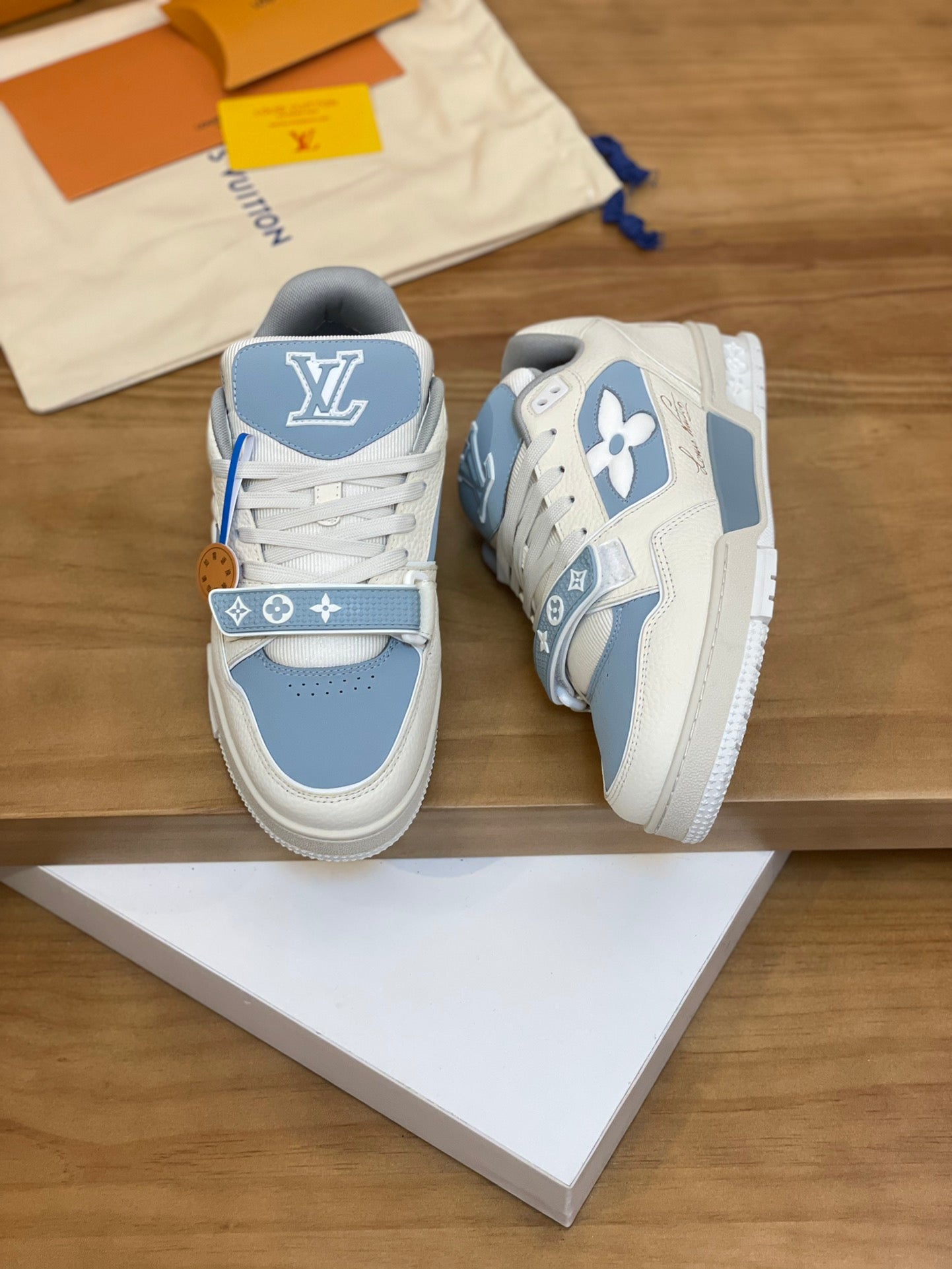 Luxury Louis Vuitton-Style Calfskin Sneakers | Unisex Comfort Footwear