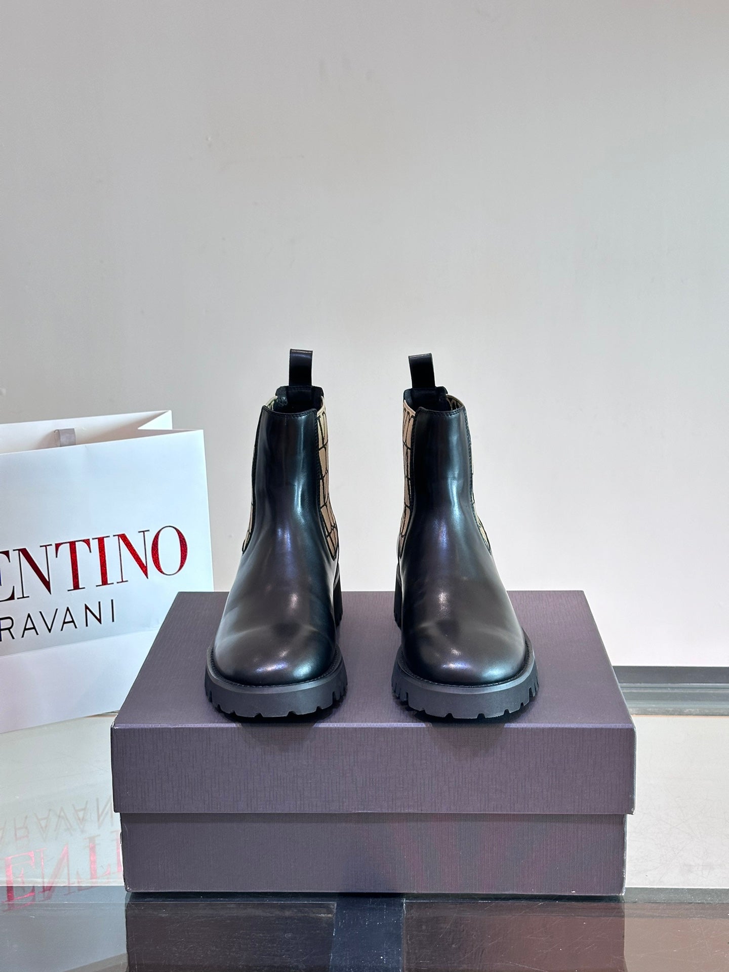 Valentino Men's Leather Short Boots - Luxury Comfort and Style