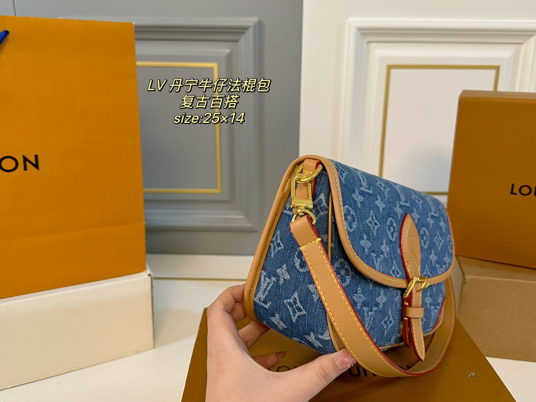 Louis Vuitton Denim Diane Retro Baguette Bag - Versatile Style