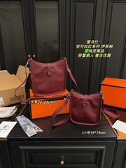 Hermes Evelyn Anchor Red Leather Handbag - Compact & Stylish