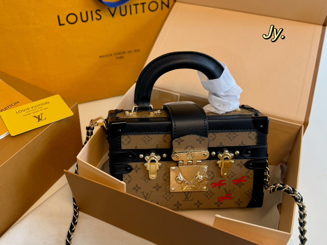 Louis Vuitton PETITE MALLE Hard Box Handbag - Compact Elegance