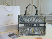 Dior Canvas Embroidered Tote Bag - Medium Size