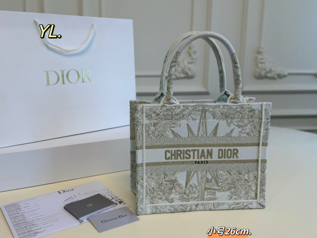 Dior Embroidered Canvas Tote Bag - Retro Chic for Every Occasion