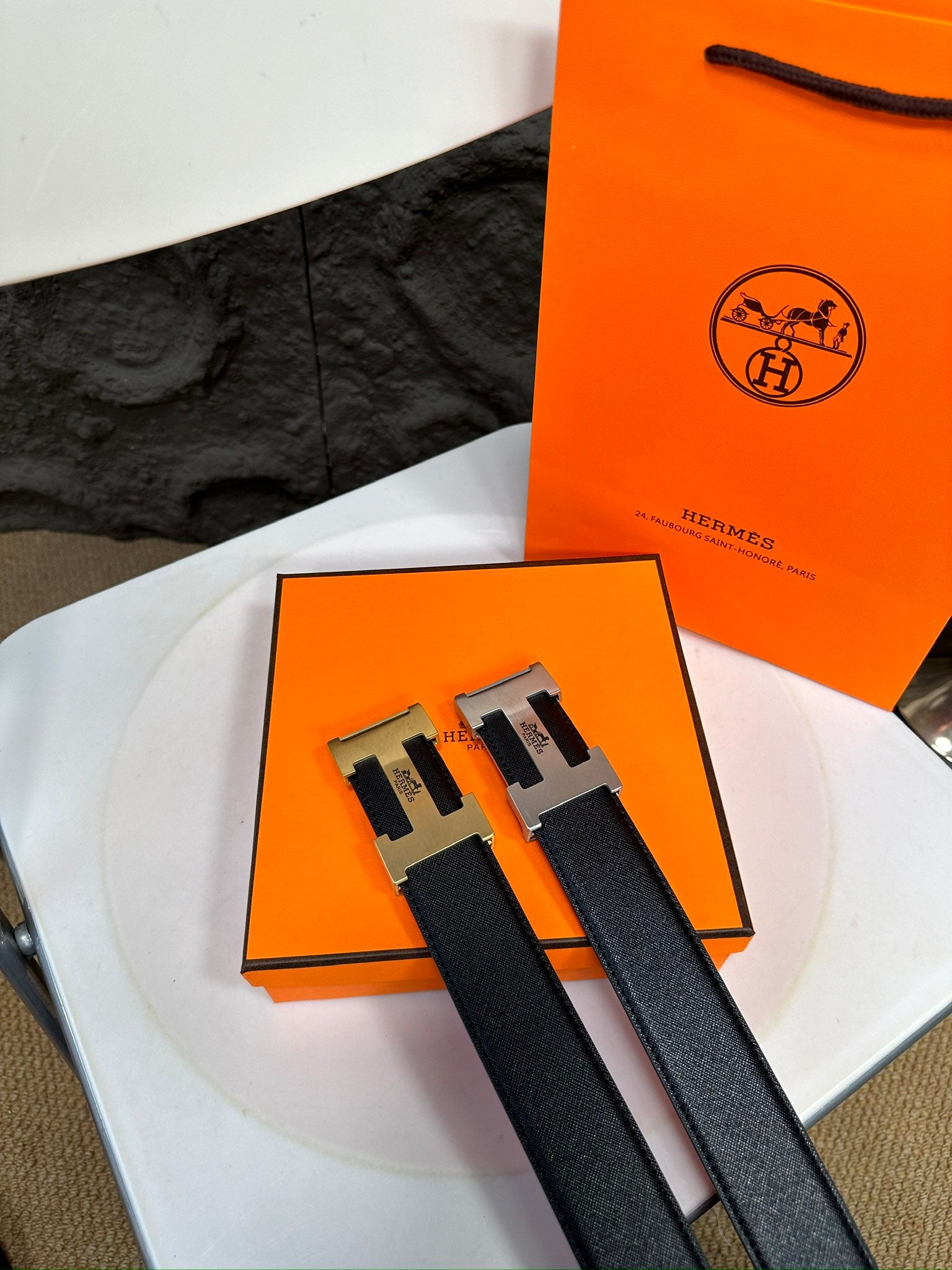 HermÃ¨s "Heyha" Premium Leather Belt with Steel Hardware