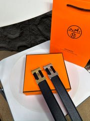 HermÃ¨s "Heyha" Premium Leather Belt with Steel Hardware