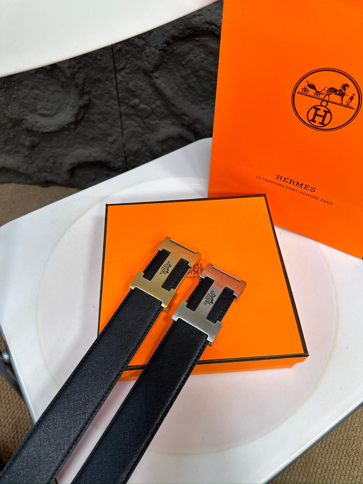 HermÃ¨s "Heyha" Premium Leather Belt with Steel Hardware