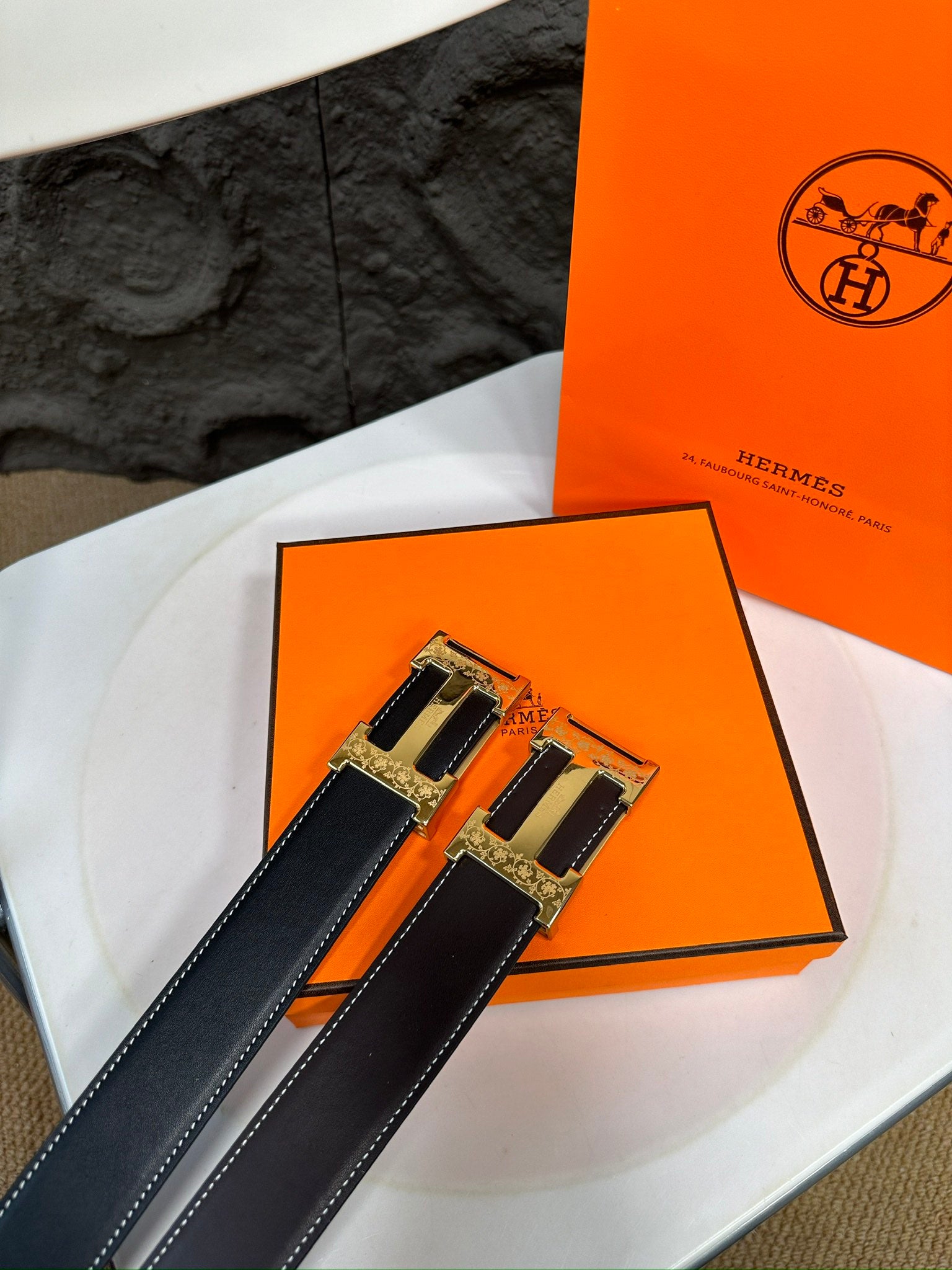HermÃ¨s Heyha Premium Cowhide Leather Belt with Steel Head