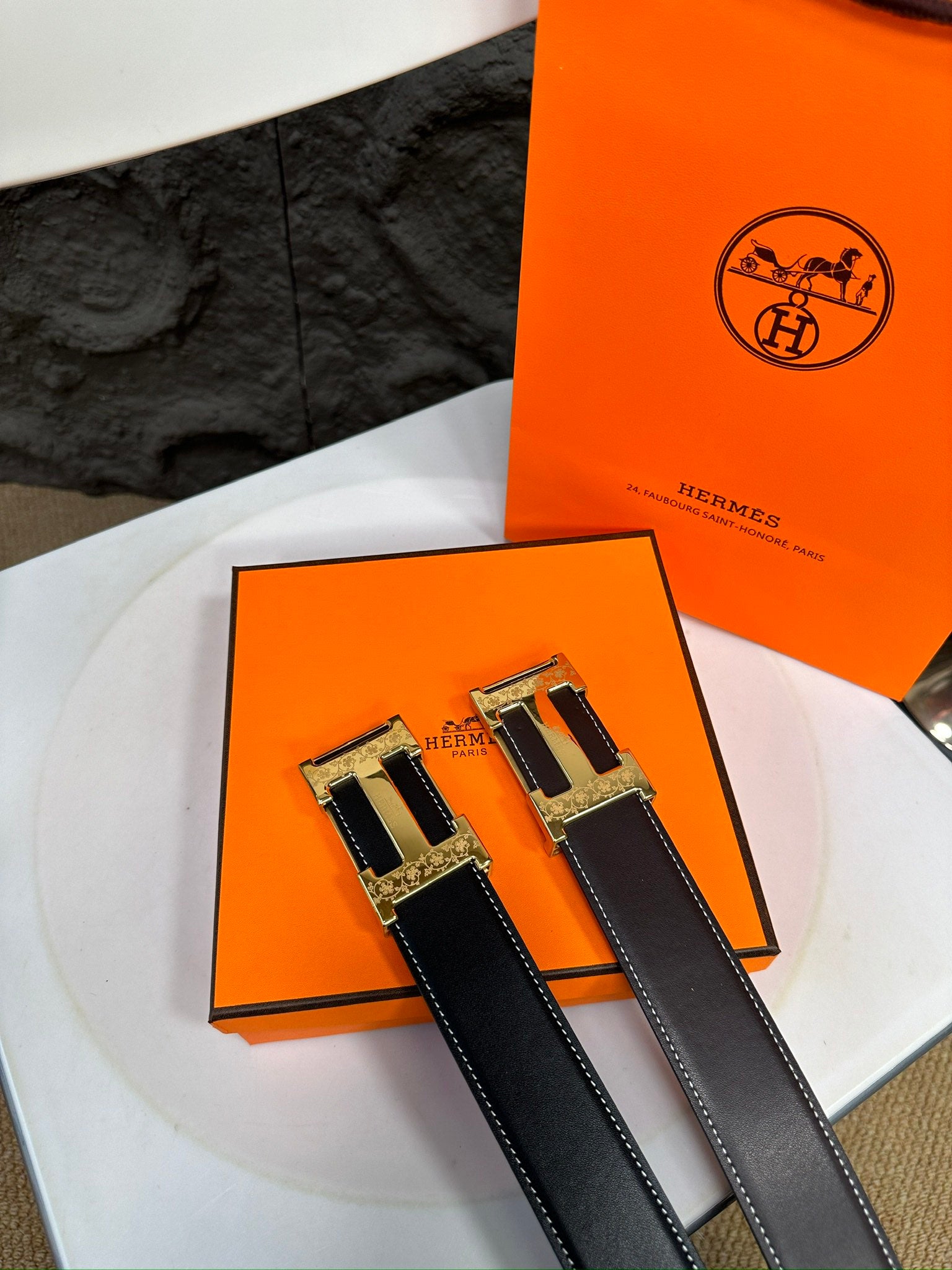 HermÃ¨s Heyha Premium Cowhide Leather Belt with Steel Head