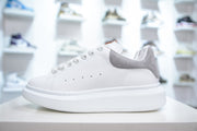 Alexander McQueen White and Light Gray Lace-Up Sneakers