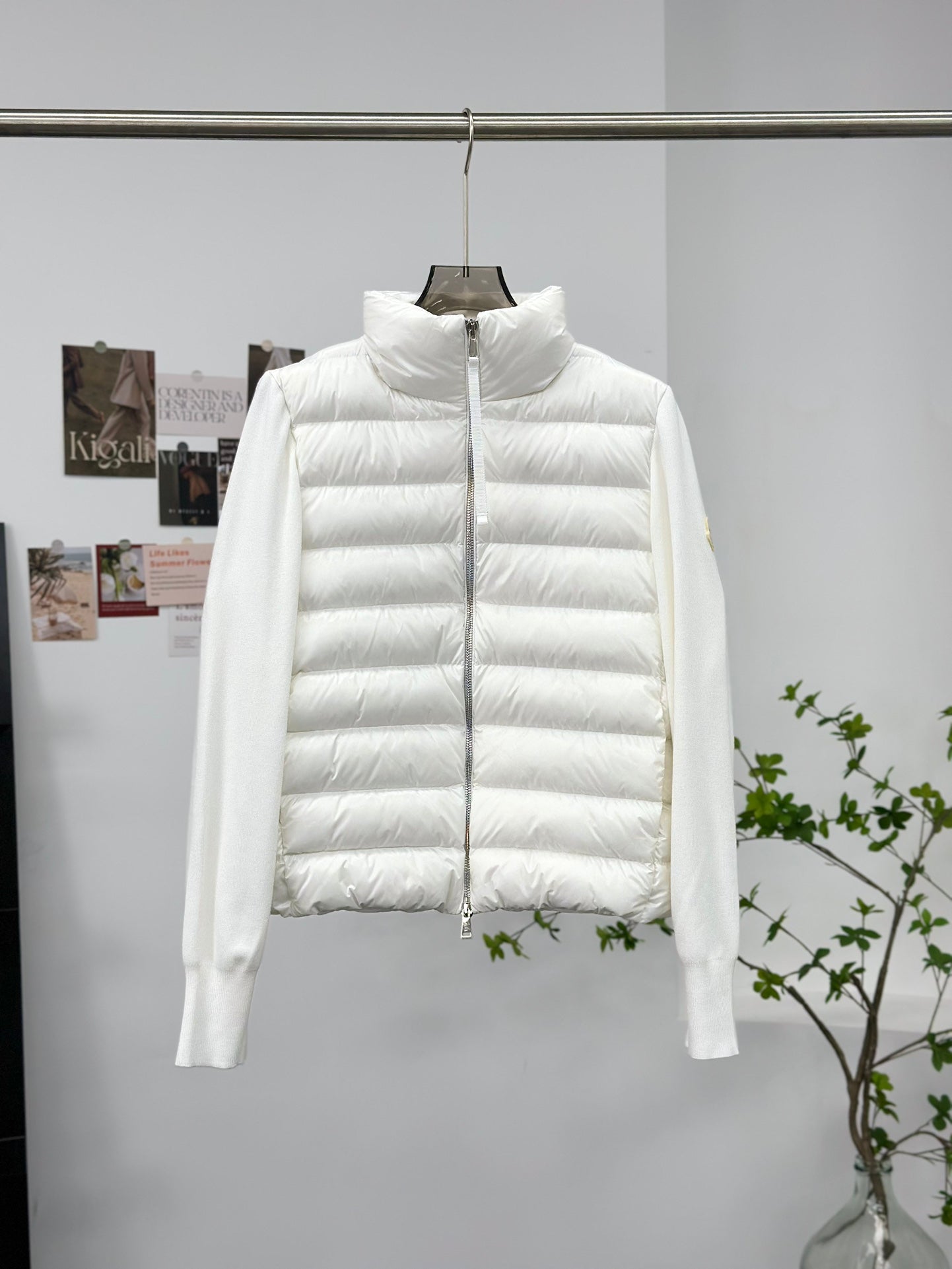 Moncler Knitted Stand Collar Down Jacket