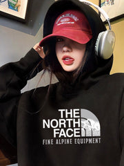 The North Face Velvet Hooded Sweatshirt for Men and Women