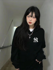 Yankees NY Winter Hooded Fleece Sweatshirt - Premium Quality Cotton