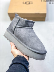 Women's Thick-Soled Fur Lined Snow Boots - 2024 Winter Collection