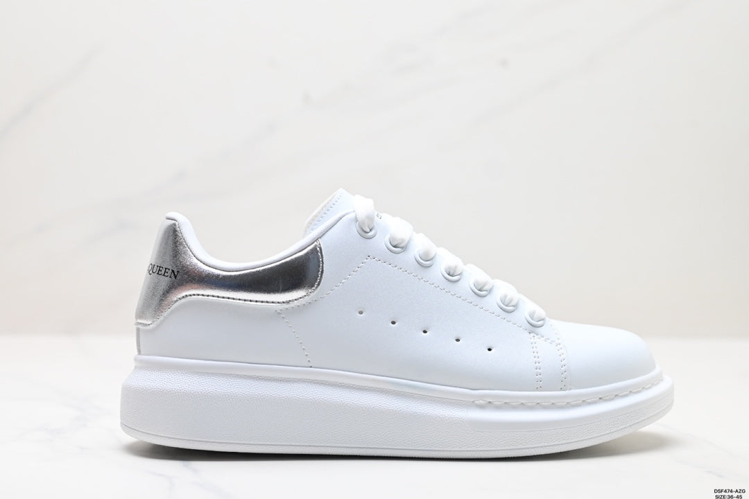 Authentic Alexander McQueen Low-Top Sole Leather Sneakers - Luxury Casual Sports Shoes