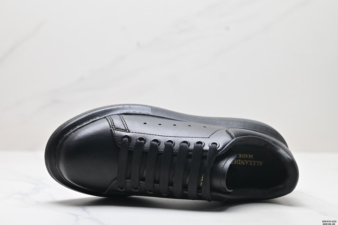 Alexander McQueen Men's Low-Top Sole Leather Sneakers - Luxury Sports White Shoes