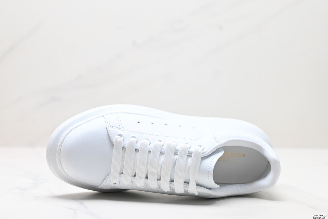 Alexander McQueen Luxury White Sole Leather Low-Top Sneakers