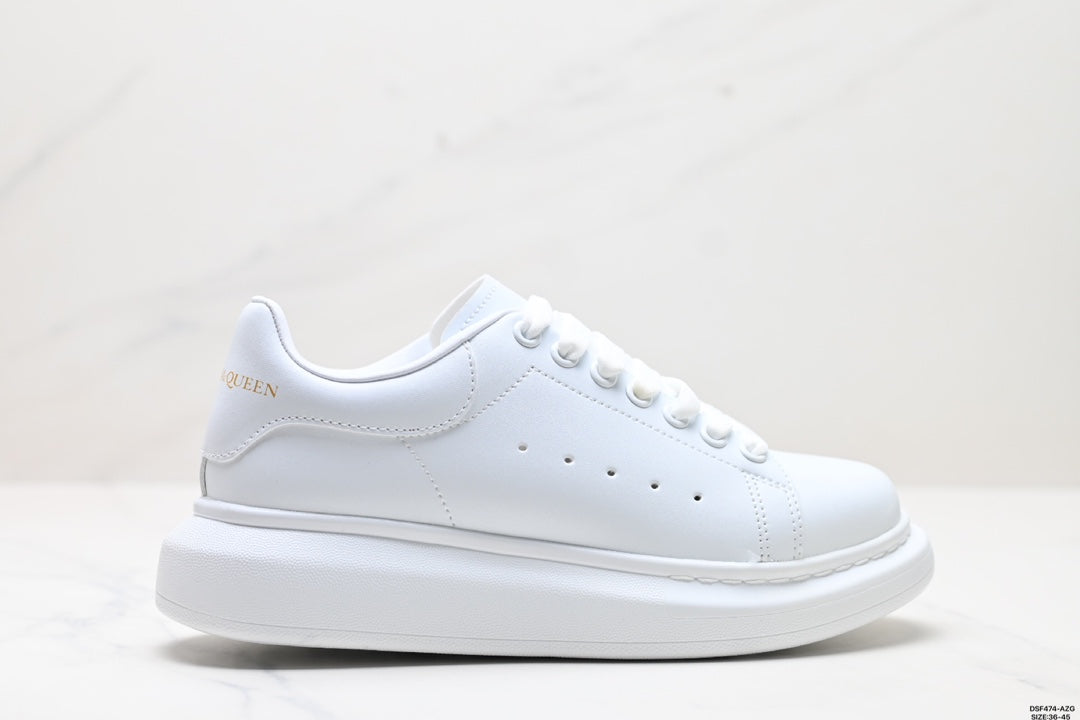 Alexander McQueen Luxury White Sole Leather Low-Top Sneakers