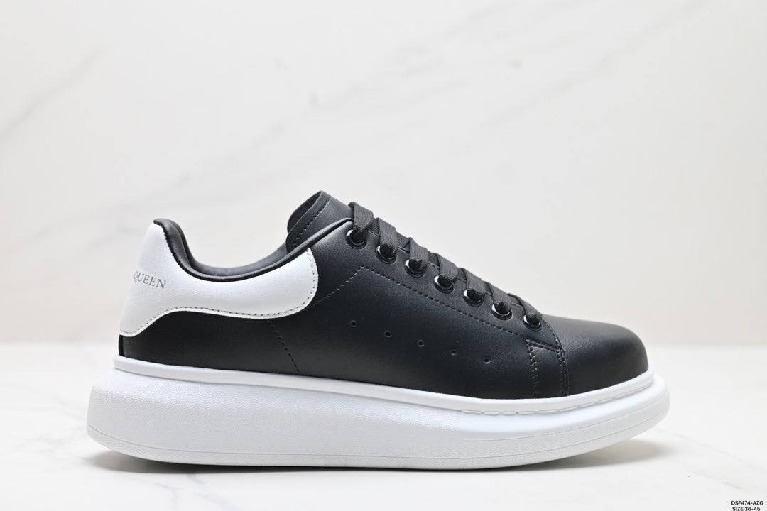 Alexander McQueen Luxury White Sole Leather Sneakers - Low Top Casual Sports Shoes