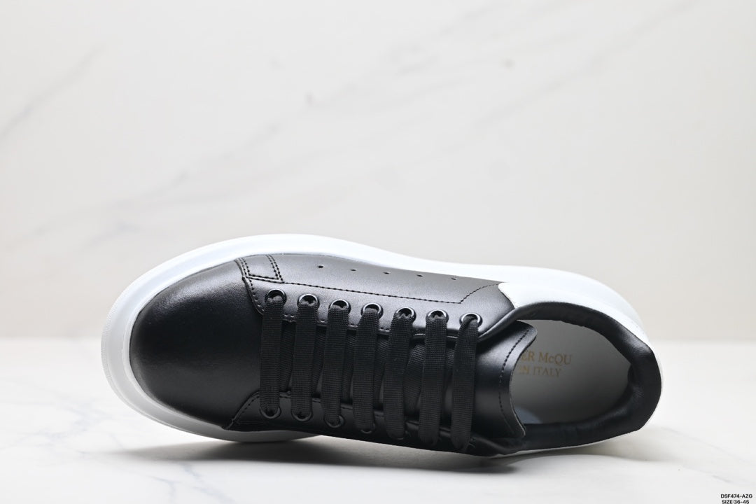 Alexander McQueen Luxury White Sole Leather Sneakers - Low Top Casual Sports Shoes