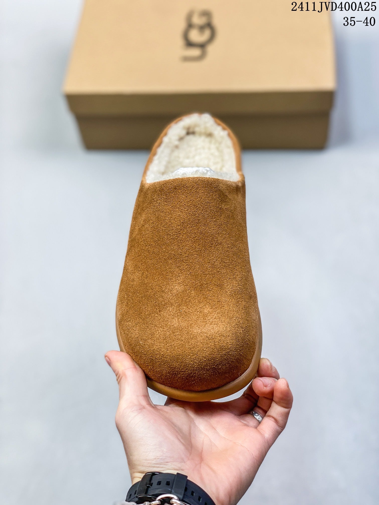 UGG Suede British Style Half-Flop Snow Boots for Women