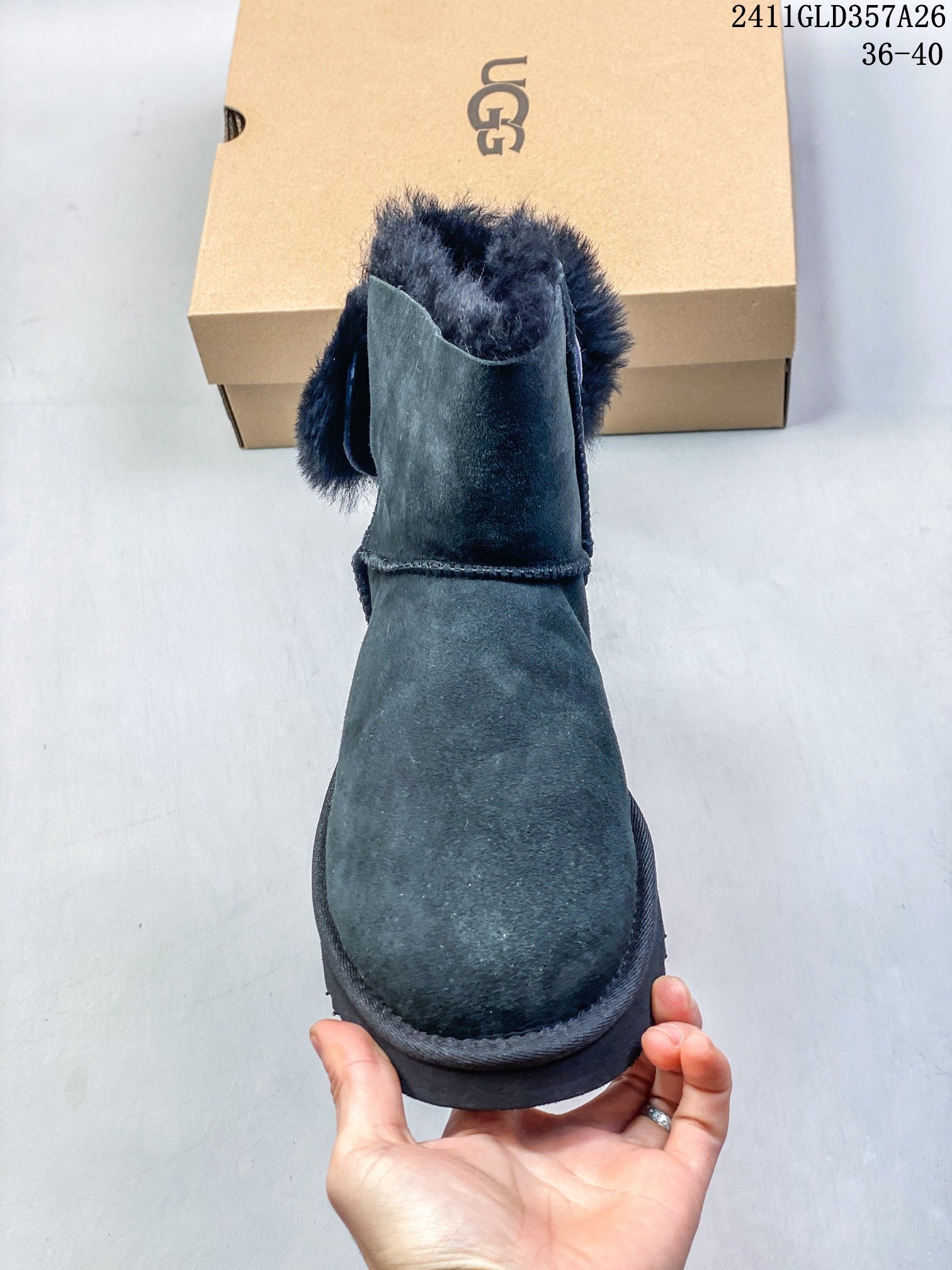 Women's UGG Mini Double Bow Casual Snow Boots - Comfortable Flat-Soled Warmth