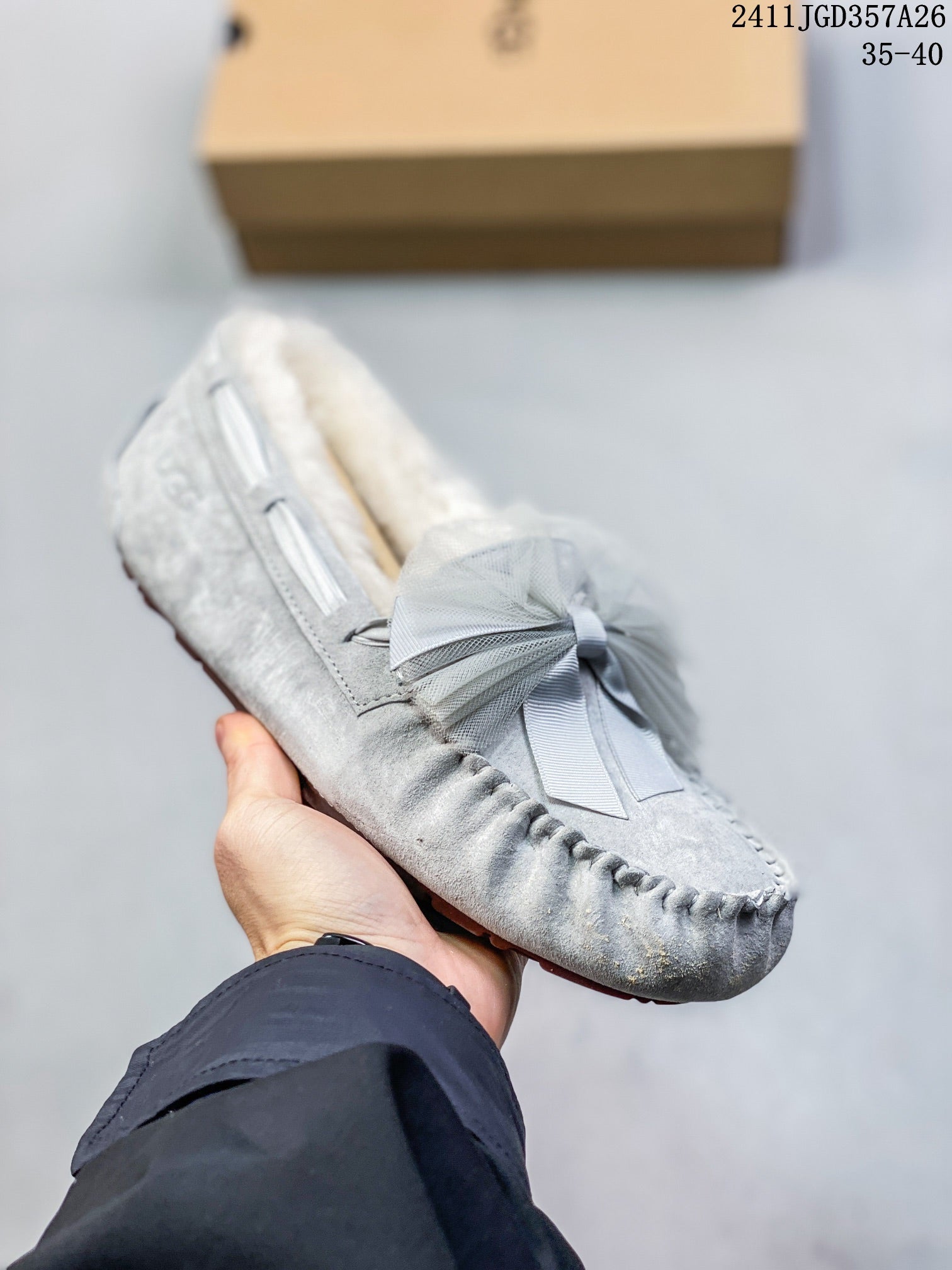 Women's UGG Sheepskin Furry Bow Shoes â€“ Autumn/Winter 2024 Collection