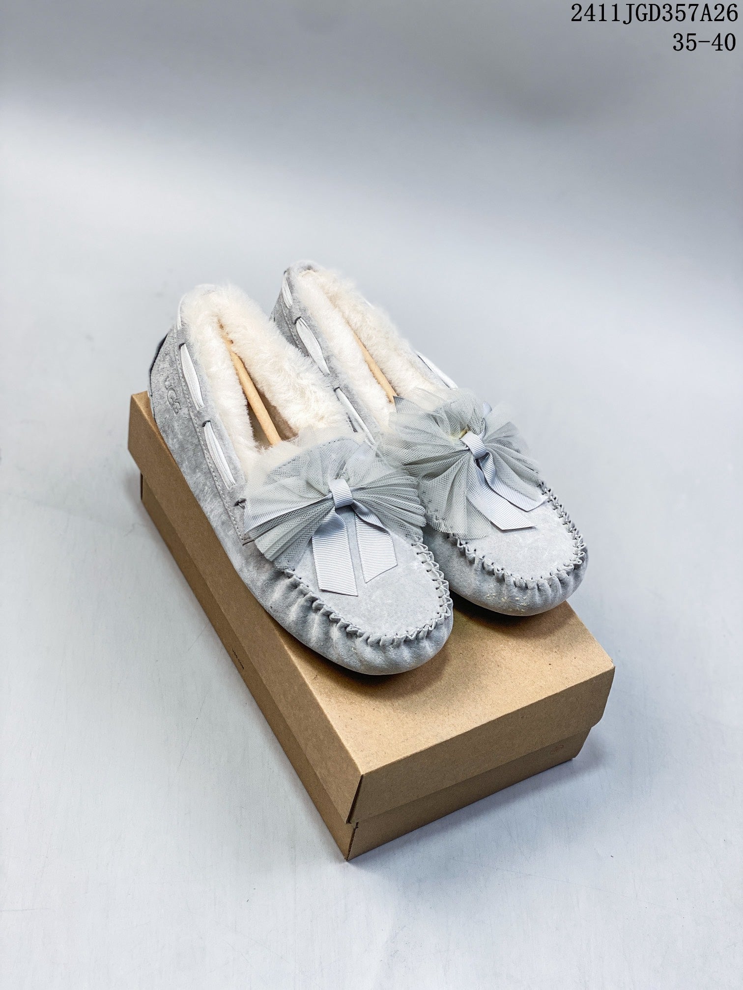 Women's UGG Sheepskin Furry Bow Shoes â€“ Autumn/Winter 2024 Collection