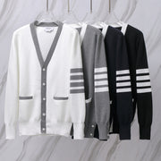 ** TB M18 Four-Stripe Knit Cardigan â€“ Wool Blend Sweater

**