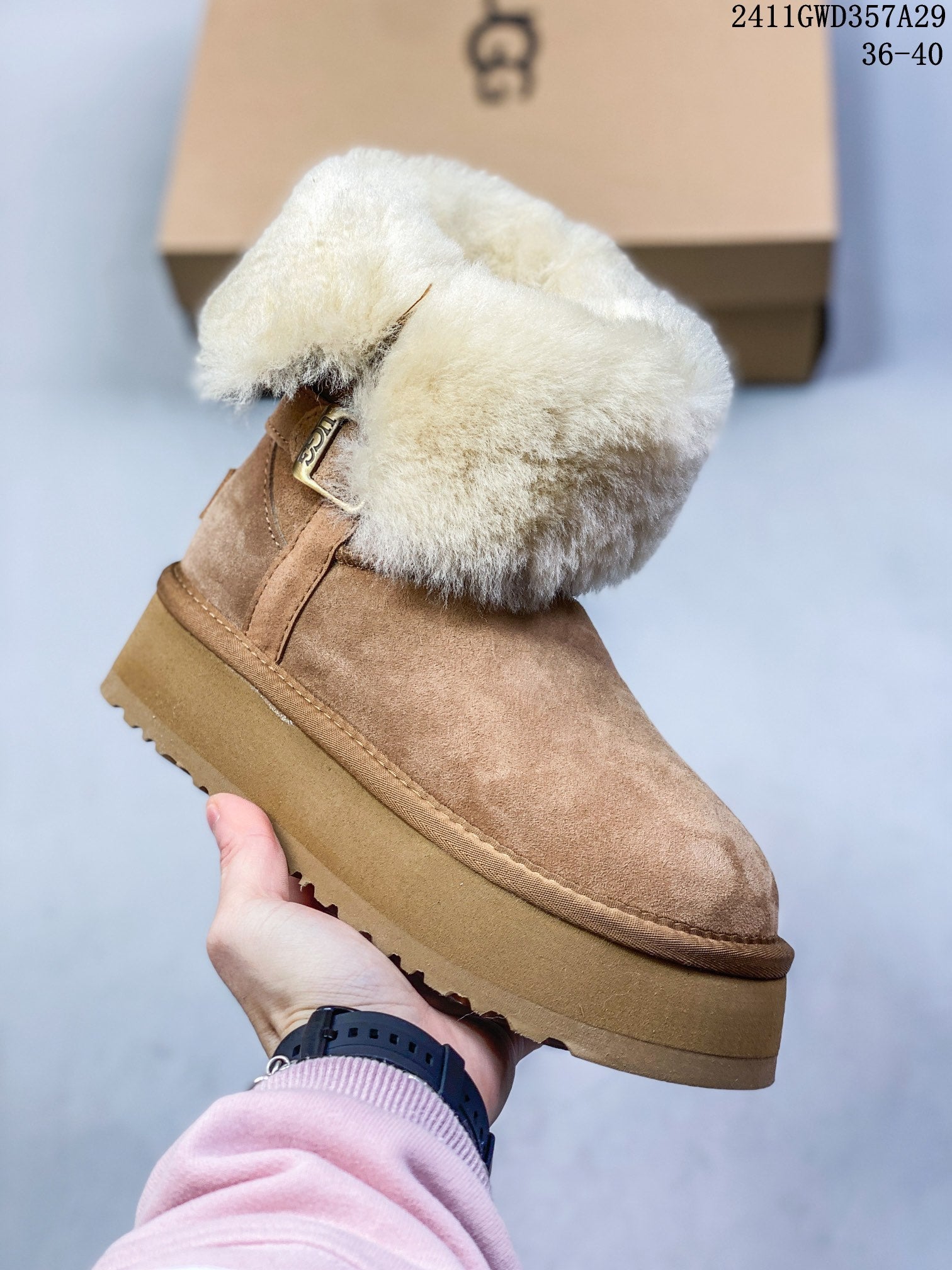 Women's 2024 Premium Thick-Soled Fur Snow Boots - Warm, Fashionable, Non-Slip UGG Style