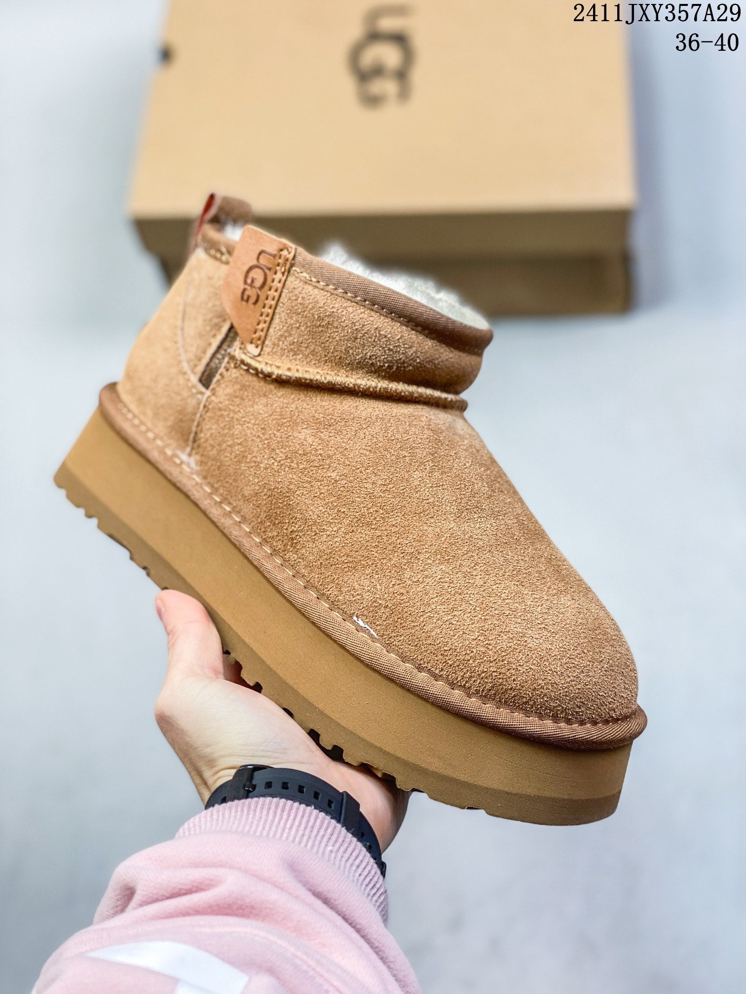 Women's Thick Soled Winter Snow Boots - UGG-Style Velvet Fur Booties