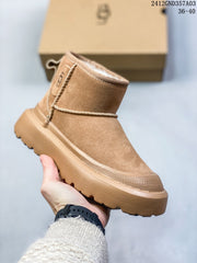 Men's Winter Snow Boots - UGG-Style Thick Velvet Non-Slip Fur Boots