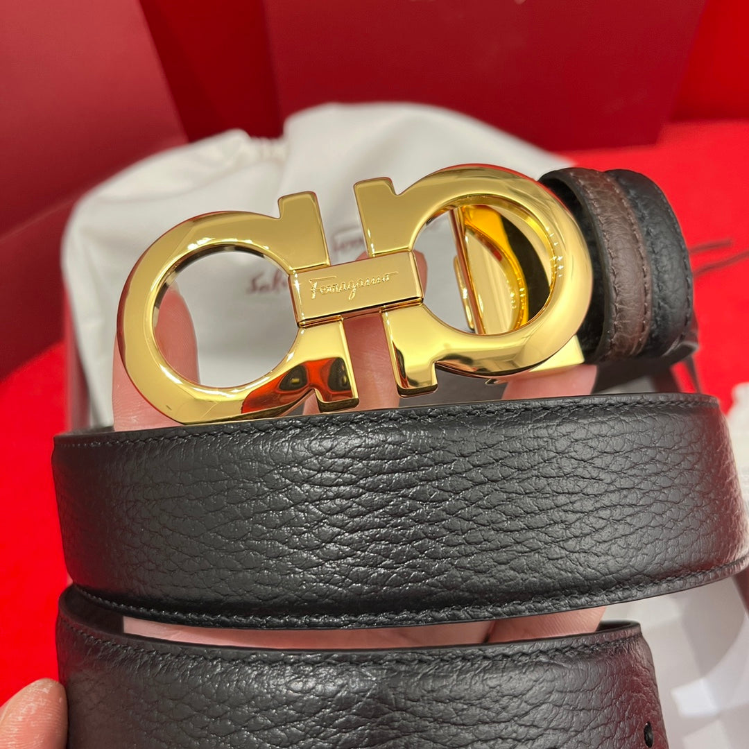 Customizable Double-Sided Men's Leather Belt by Ferragamo
