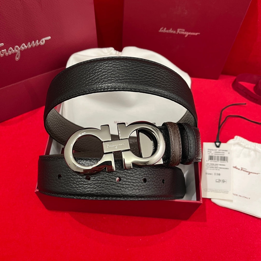 Customizable Double-Sided Cowhide Men's Belt