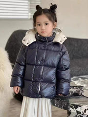 Moncler Kids' Color-Blocked Checkered Down Jacket