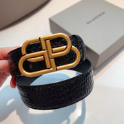 Balenciaga Double-Sided Crocodile Pattern Belt - Italian Calfskin