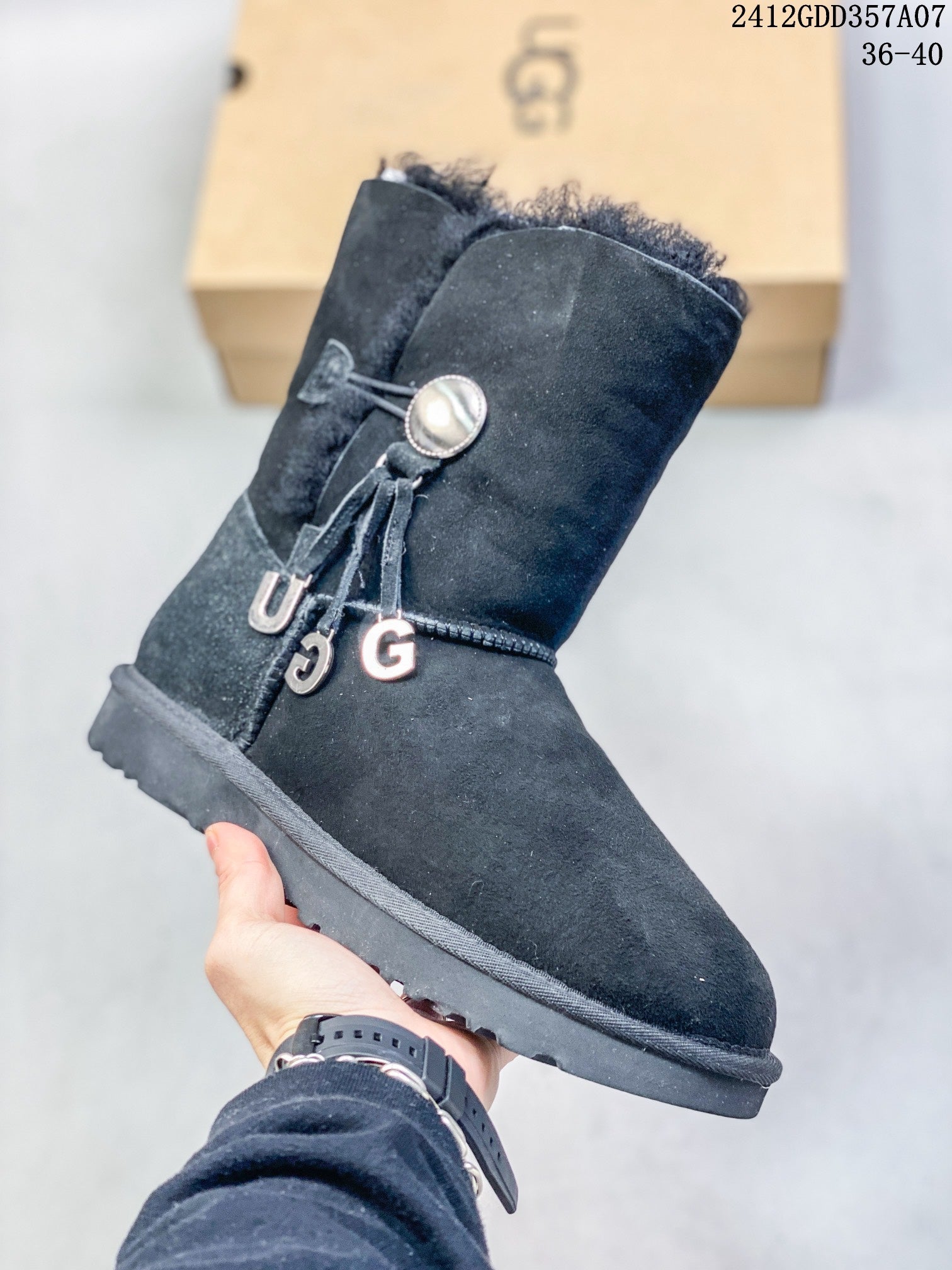 Women's Genuine Leather Wool Snow Boots - 2024 Winter Collection