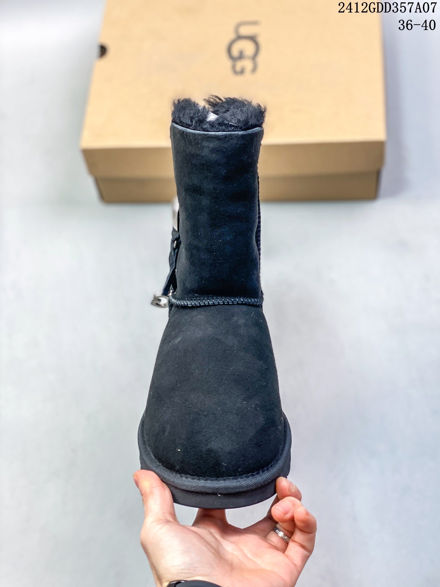 Women's Genuine Leather Wool Snow Boots - 2024 Winter Collection