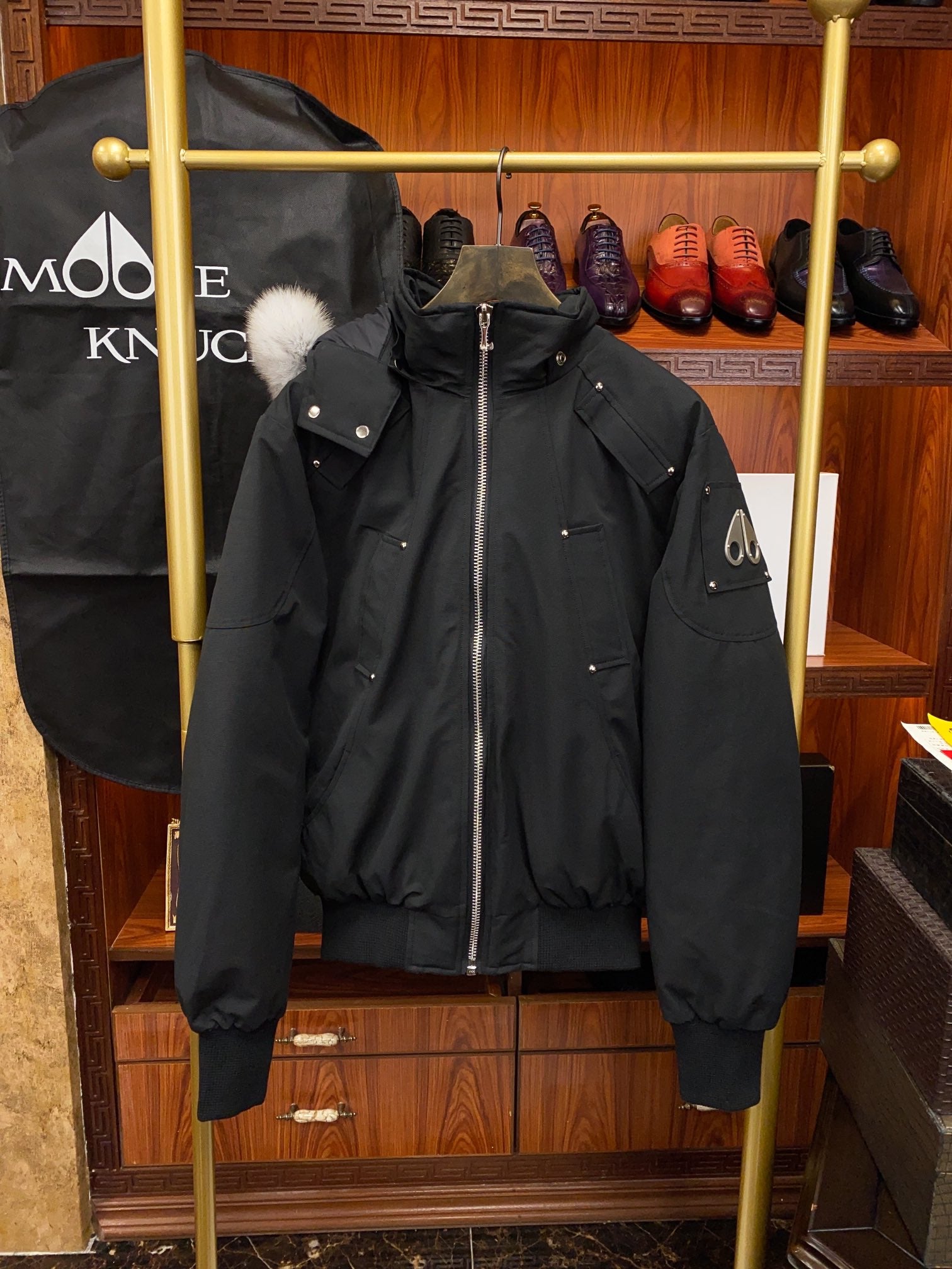 Canadian Moose Down Jacket with Removable Fox Fur Hood