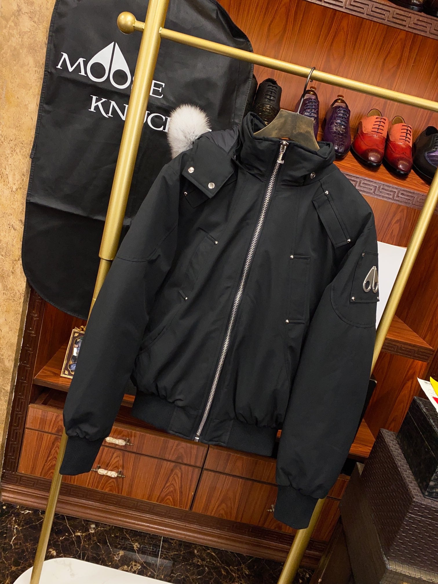 Canadian Moose Down Jacket with Removable Fox Fur Hood