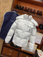 Moncler 19FW Montbeliard Unisex Down Jacket - Double Zipper, Three-Color Stripes