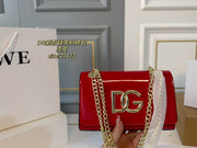 D&G Dolce & Gabbana Patent Leather Chain Crossbody Bag