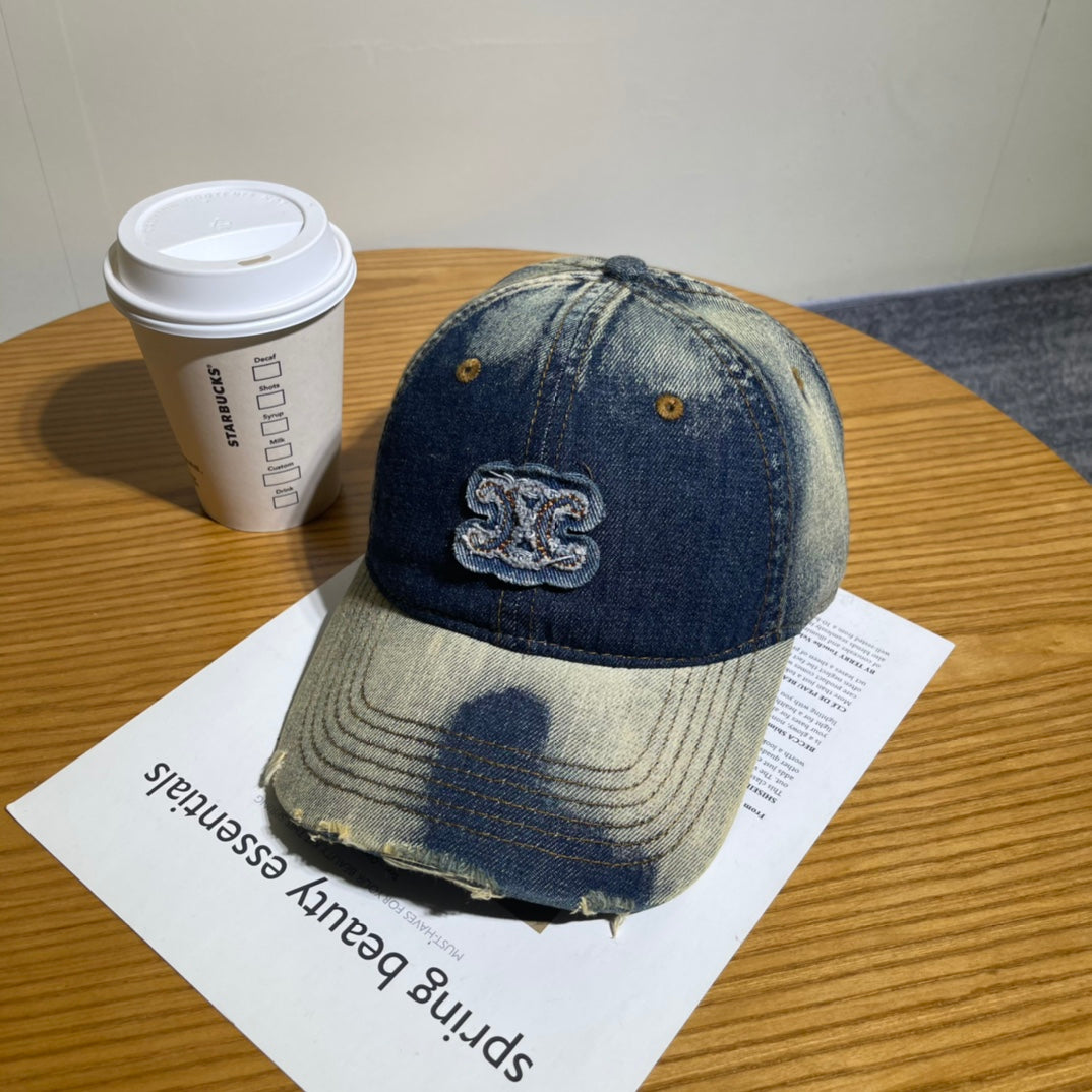 Arc de Triomphe Washed Denim Baseball Cap