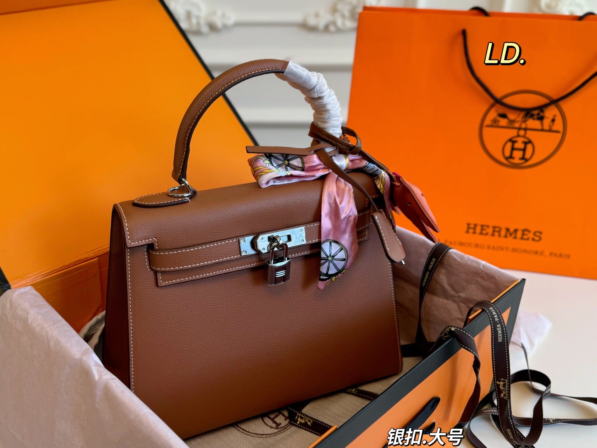 Hermes Kelly Bag with Silver Buckle - Original Quality