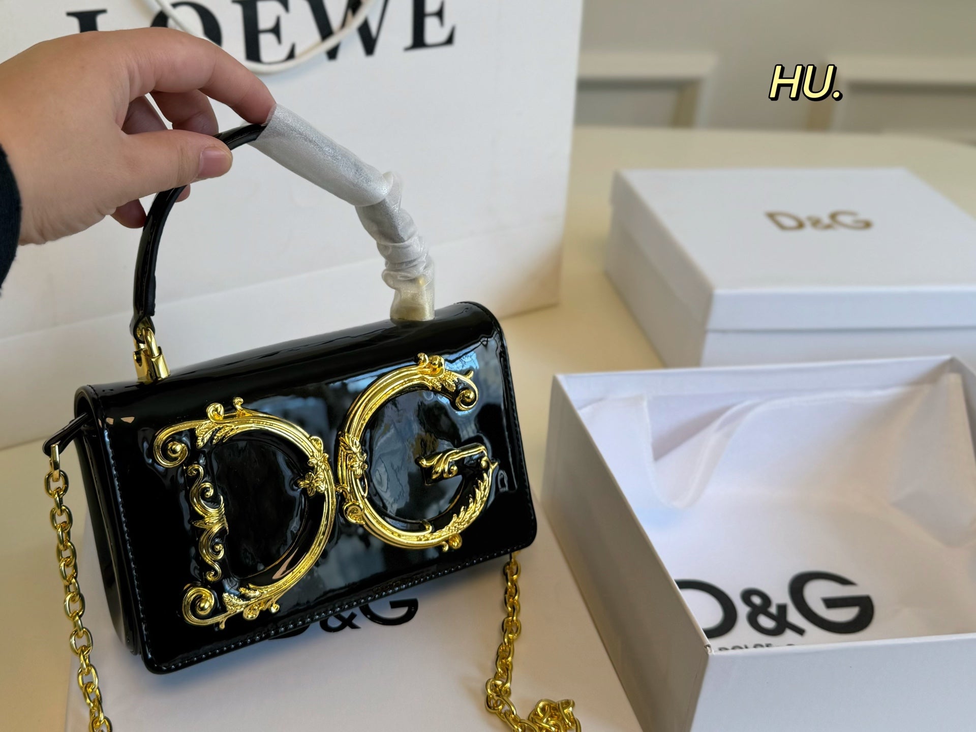 D&G Dolce & Gabbana Hand Chain Bag - Modern Minimalist Design
