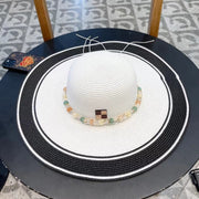 2024 Loewe Luo Yiwei Color-Blocked Straw Hat for Travel