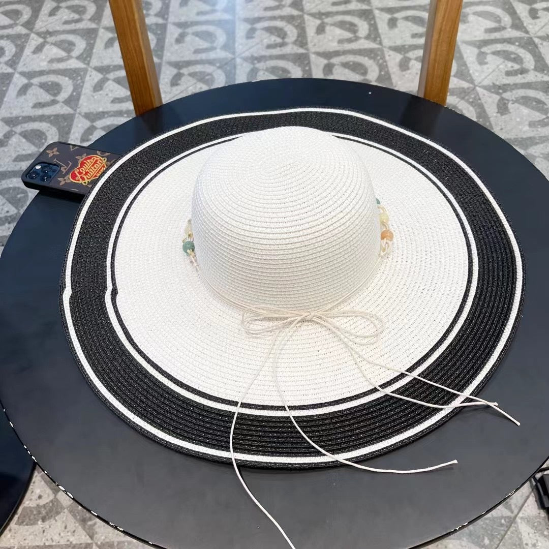 2024 Loewe Luo Yiwei Color-Blocked Straw Hat for Travel