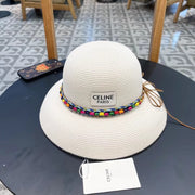CÃ©line 2024 Straw Sun Hat - Elegant & Versatile Beach Accessory