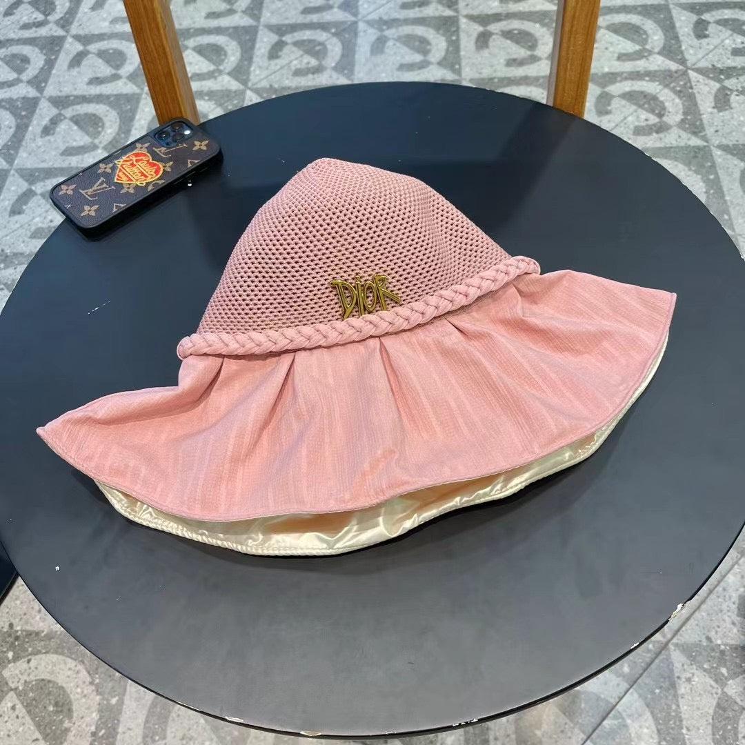 Elegant Dior Large Brim Vinyl Sun Hat for UV Protection