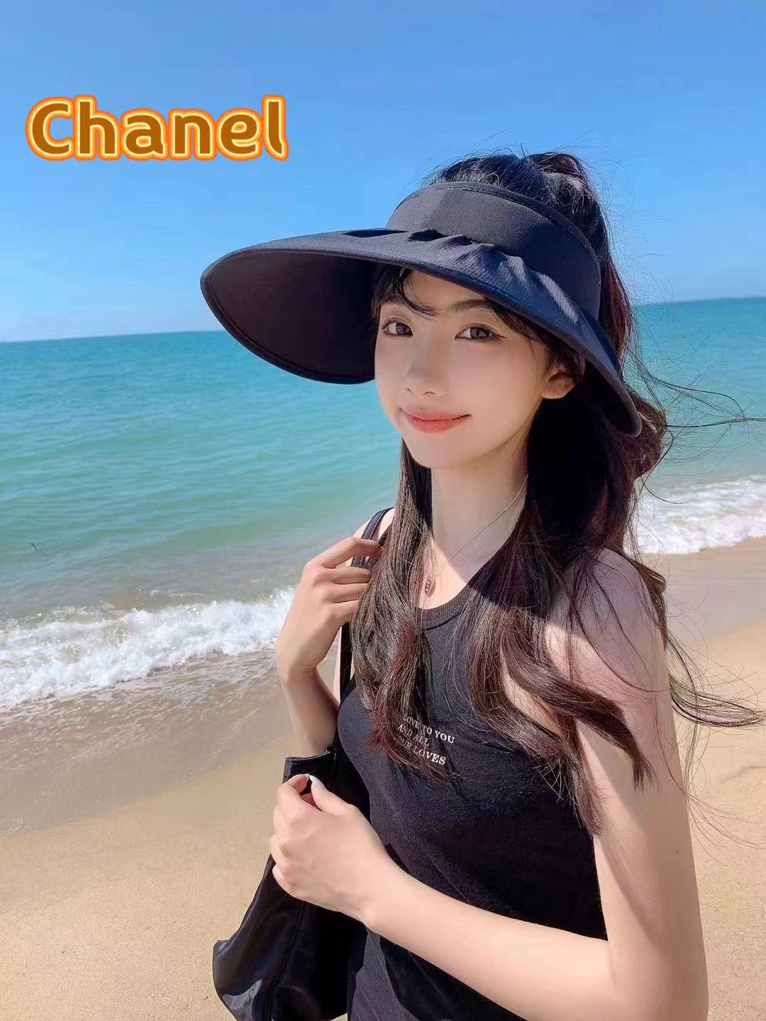 Women's Chanel Large Brim Sun Protection Hat - UV Protection & Versatile Design