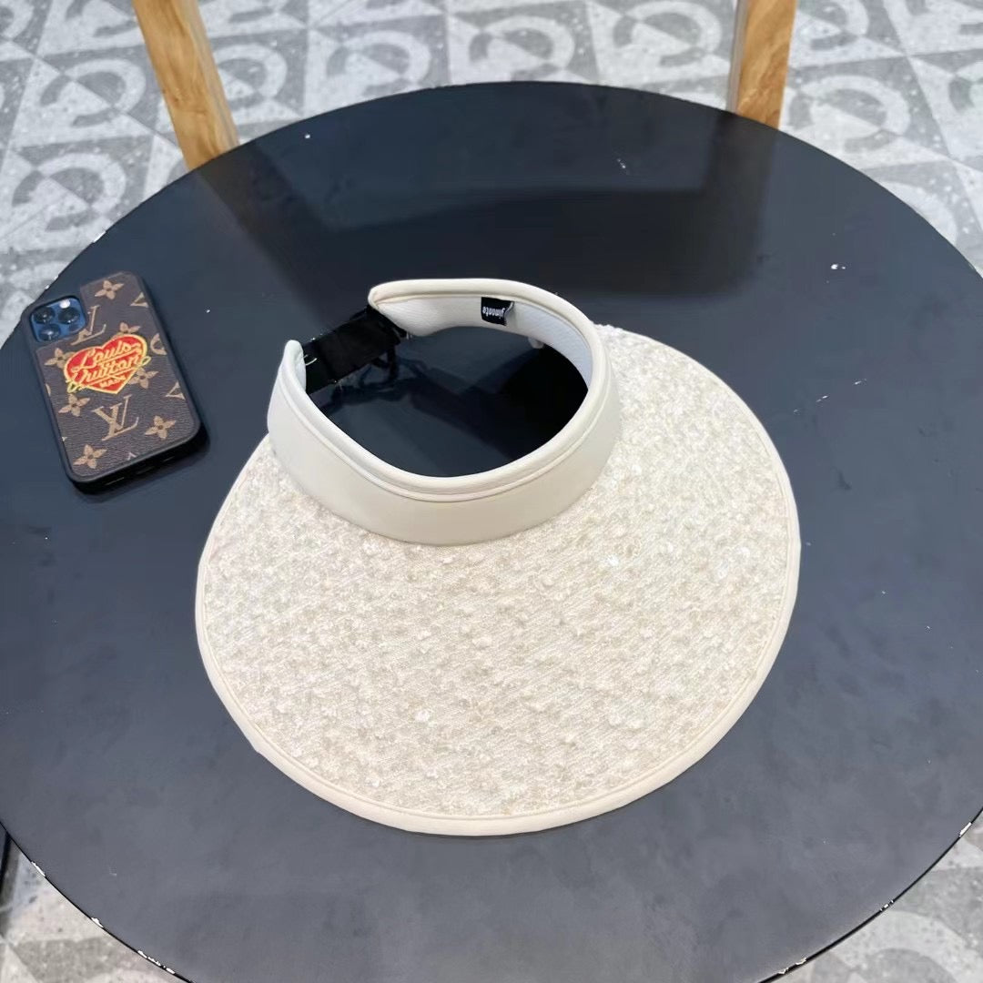 Women's Summer Sun Hat with Rhinestones & UV Protection